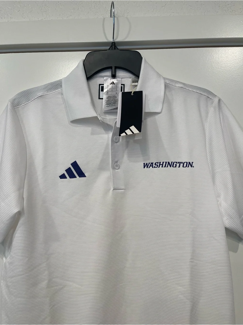 Adidas Washington Huskies Ottoman Polo Men's Size S NWT